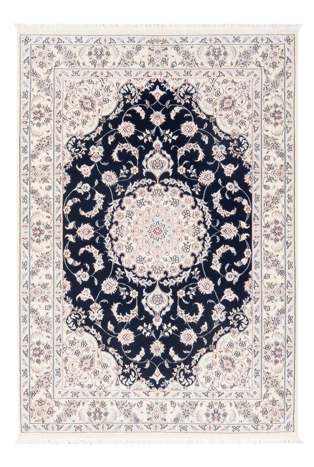 Tapis persan - Nain - Premium - 160 x 110 cm - bleu foncé