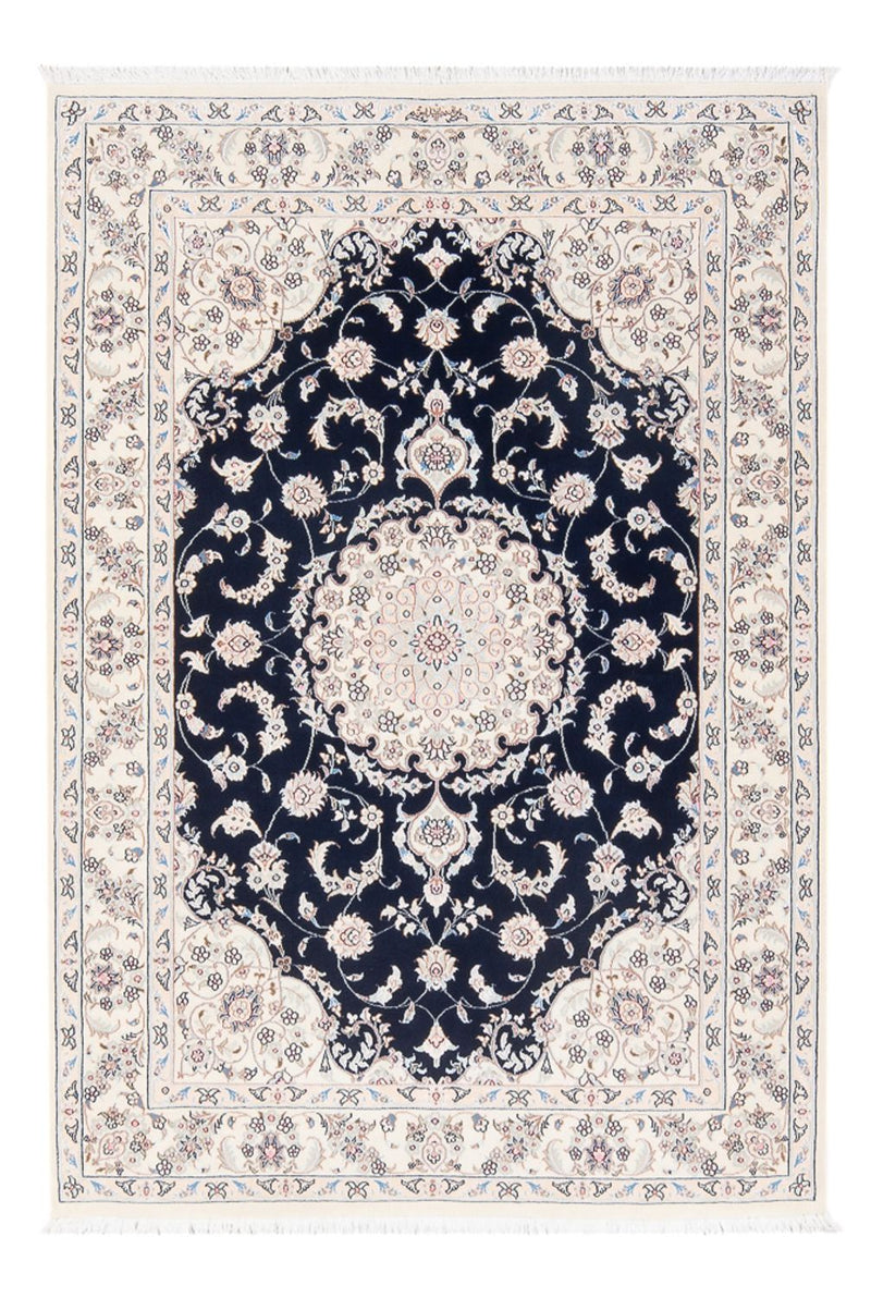 Tapis persan - Nain - Premium - 160 x 110 cm - bleu foncé