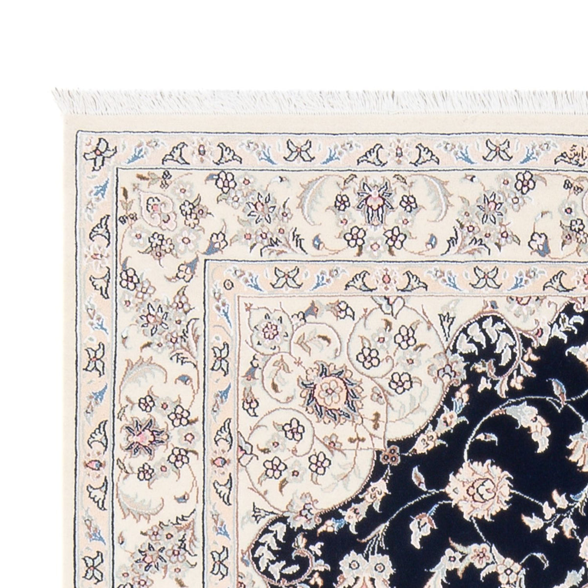 Tapis persan - Nain - Premium - 160 x 110 cm - bleu foncé