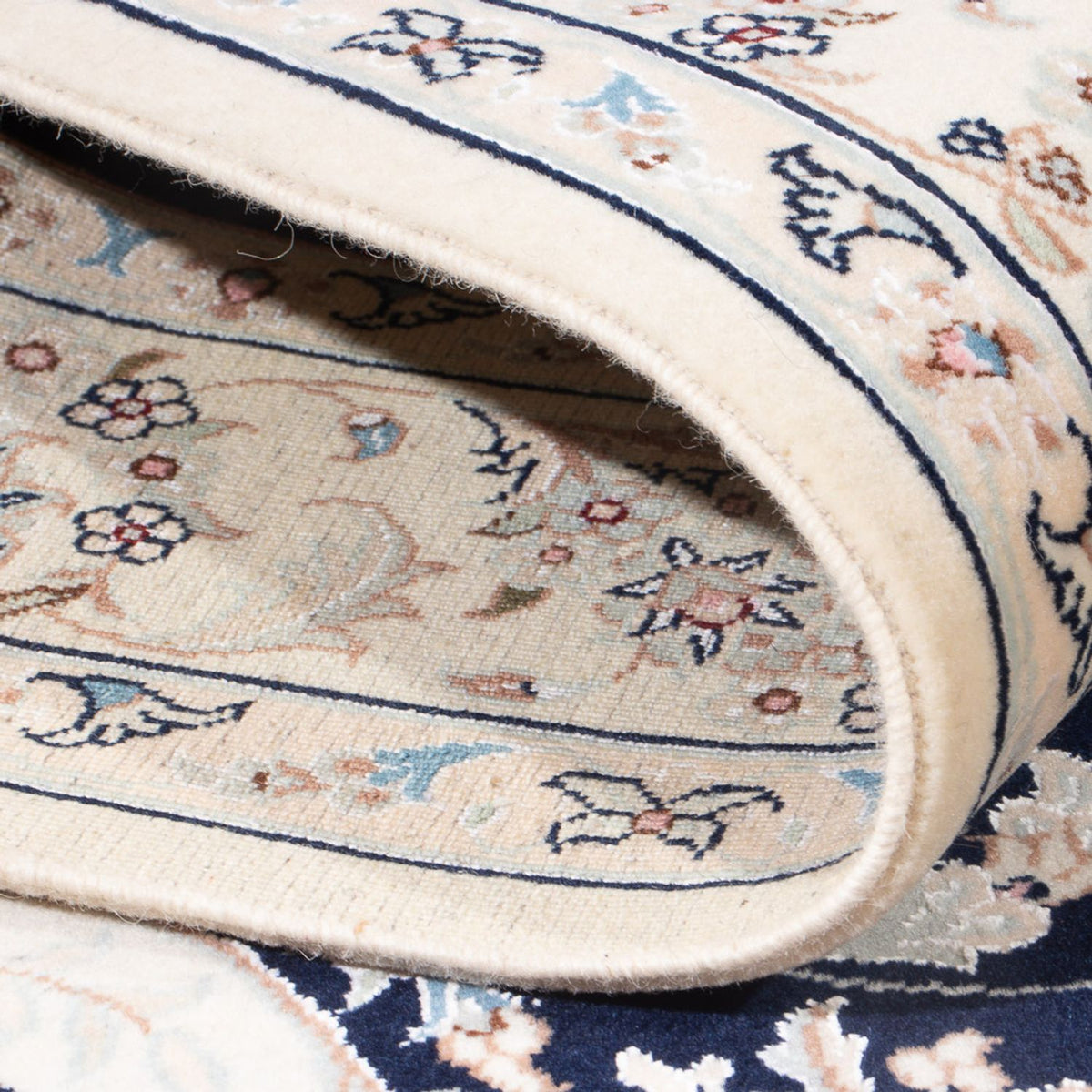 Tapis persan - Nain - Premium - 160 x 110 cm - bleu foncé