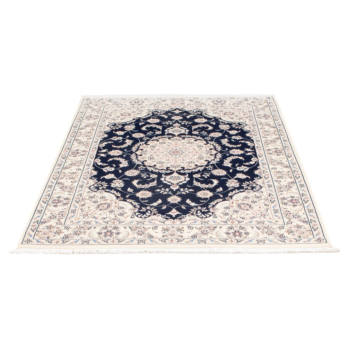 Tapis persan - Nain - Premium - 160 x 110 cm - bleu foncé