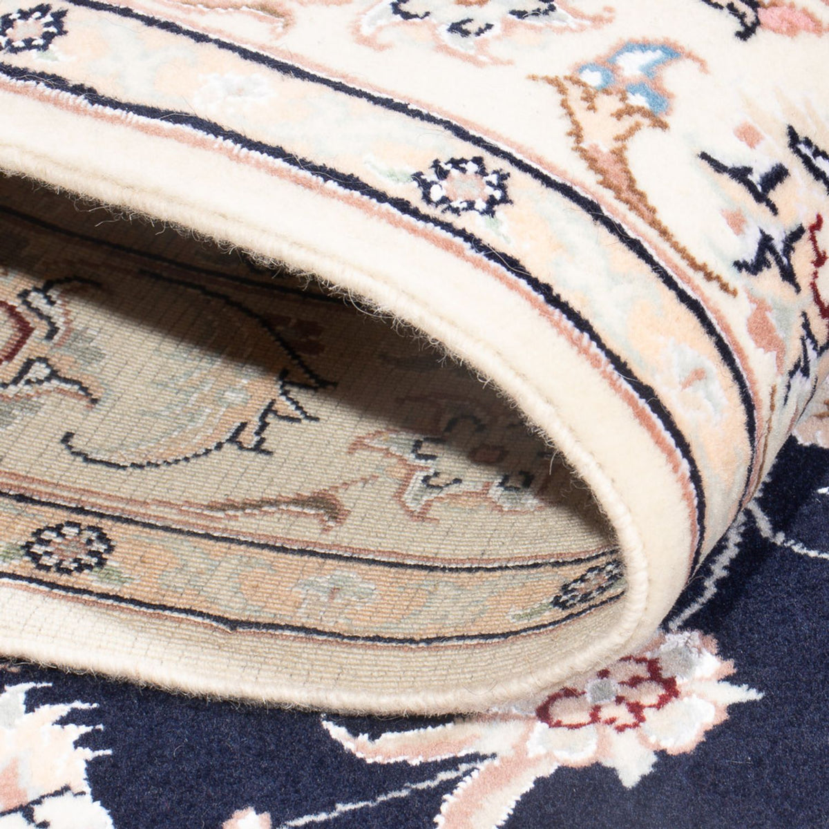 Tapis persan - Nain - Premium - 123 x 81 cm - bleu foncé