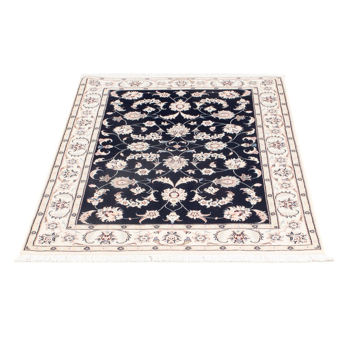Tapis persan - Nain - Premium - 123 x 81 cm - bleu foncé