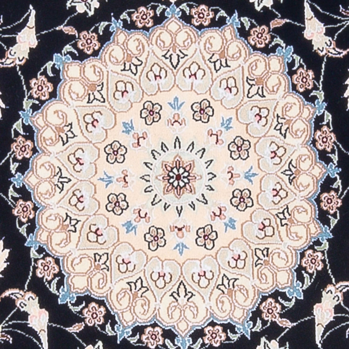 Tapis persan - Nain - Premium - 144 x 90 cm - bleu foncé