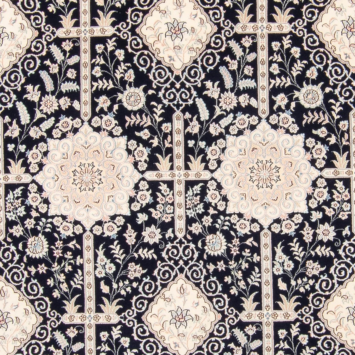 Tapis persan - Nain - 263 x 245 cm - bleu foncé