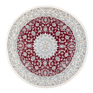Tapis persan - Nain - Premium ronde  - 150 x 150 cm - rouge