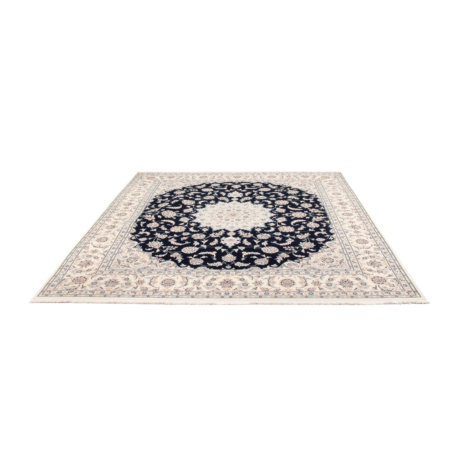 Tapis persan - Nain - 261 x 223 cm - bleu foncé