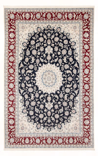 Tapis persan - Nain - 297 x 198 cm - bleu foncé