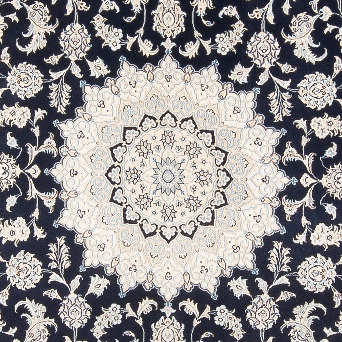 Tapis persan - Nain - 296 x 198 cm - bleu foncé