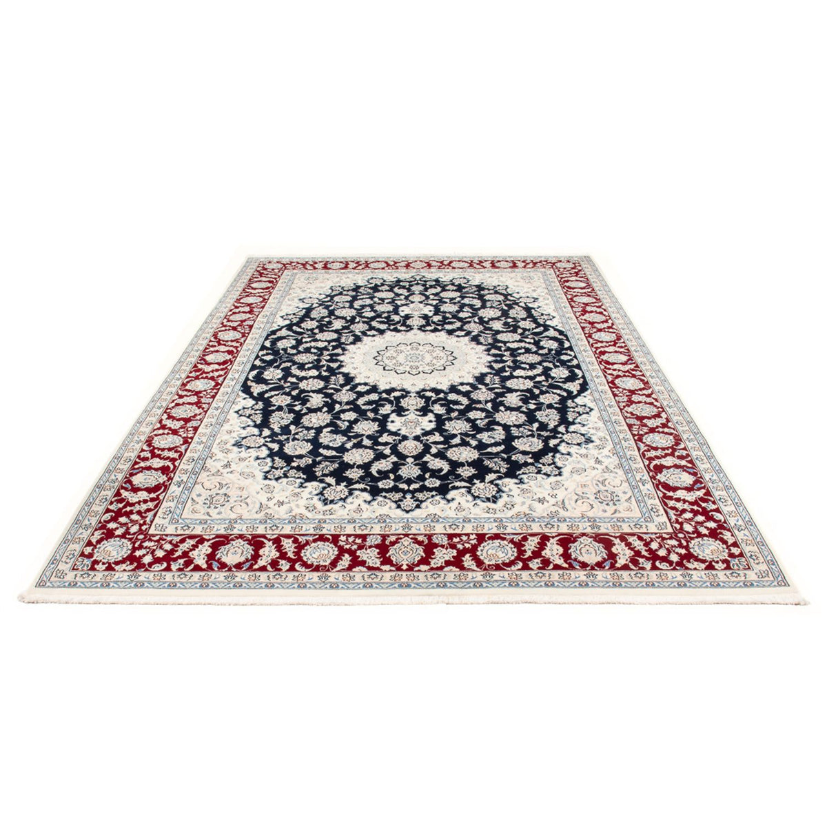 Tapis persan - Nain - 296 x 198 cm - bleu foncé