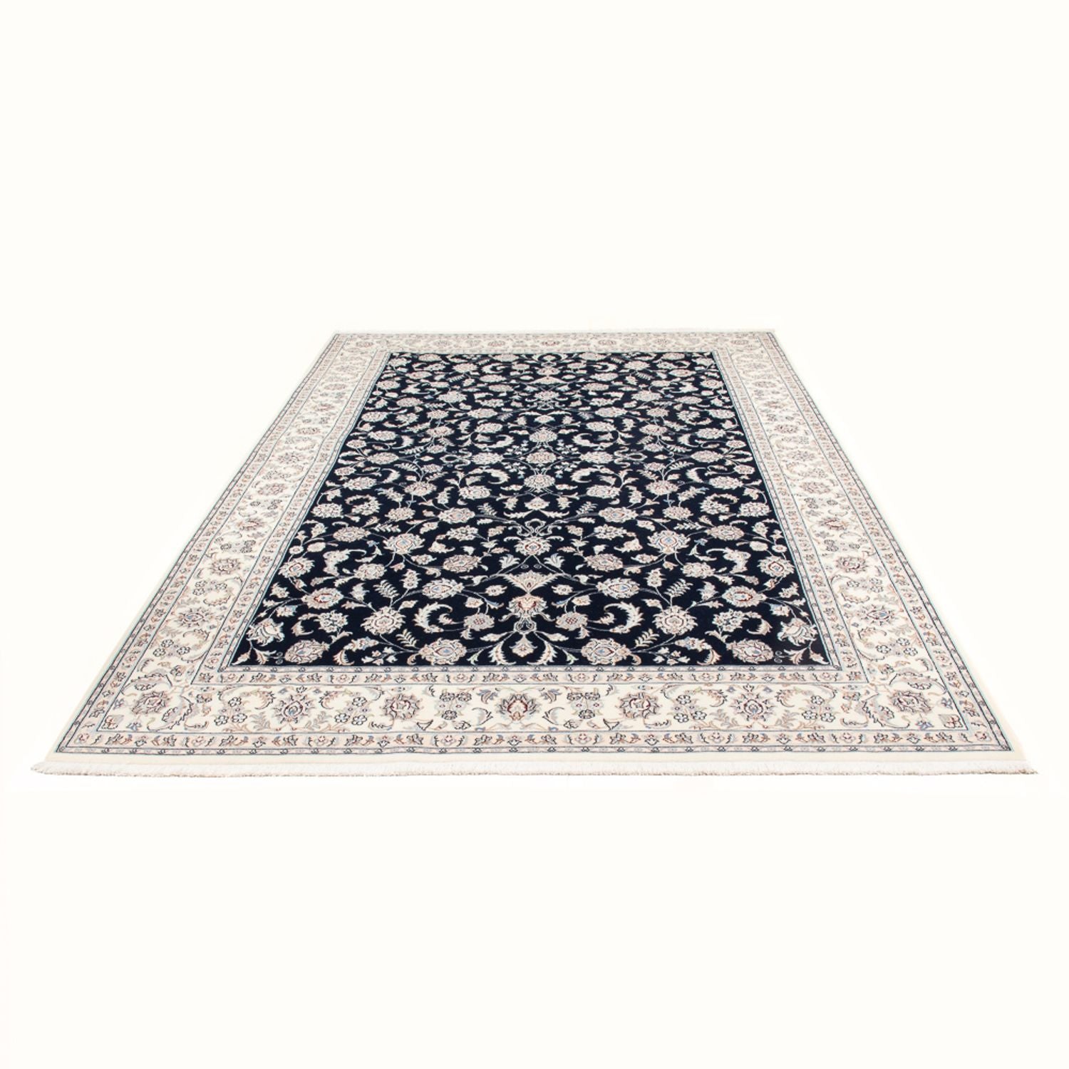 Tapis persan - Nain - Premium - 295 x 197 cm - bleu foncé
