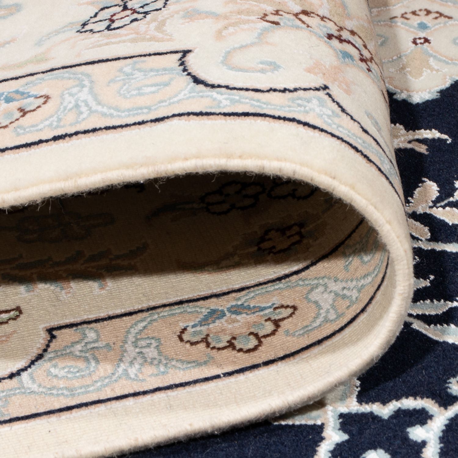 Tapis persan - Nain - Premium - 312 x 202 cm - bleu foncé