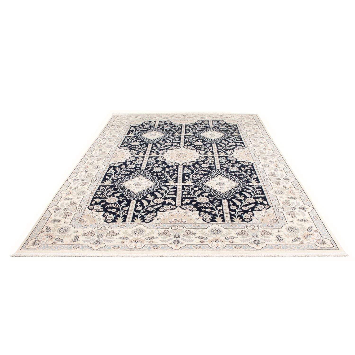 Tapis persan - Nain - Premium - 312 x 202 cm - bleu foncé