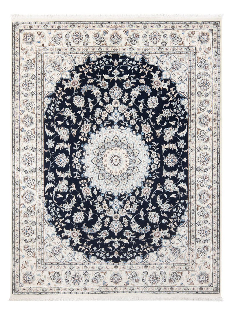 Tapis persan - Nain - Premium - 196 x 150 cm - bleu foncé