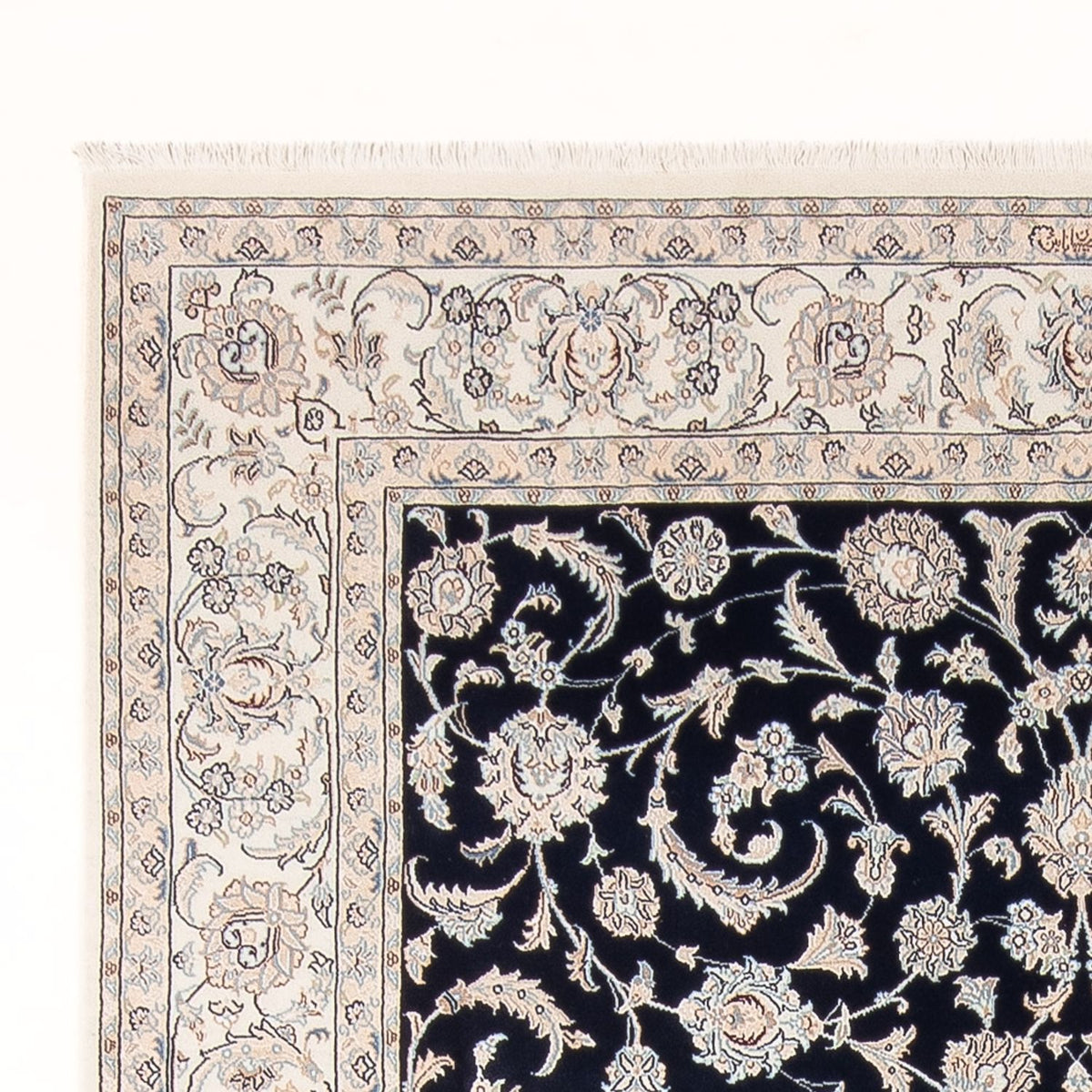Tapis persan - Nain - Premium - 294 x 198 cm - bleu foncé