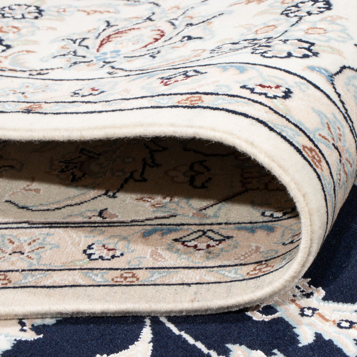 Tapis persan - Nain - Premium - 294 x 198 cm - bleu foncé