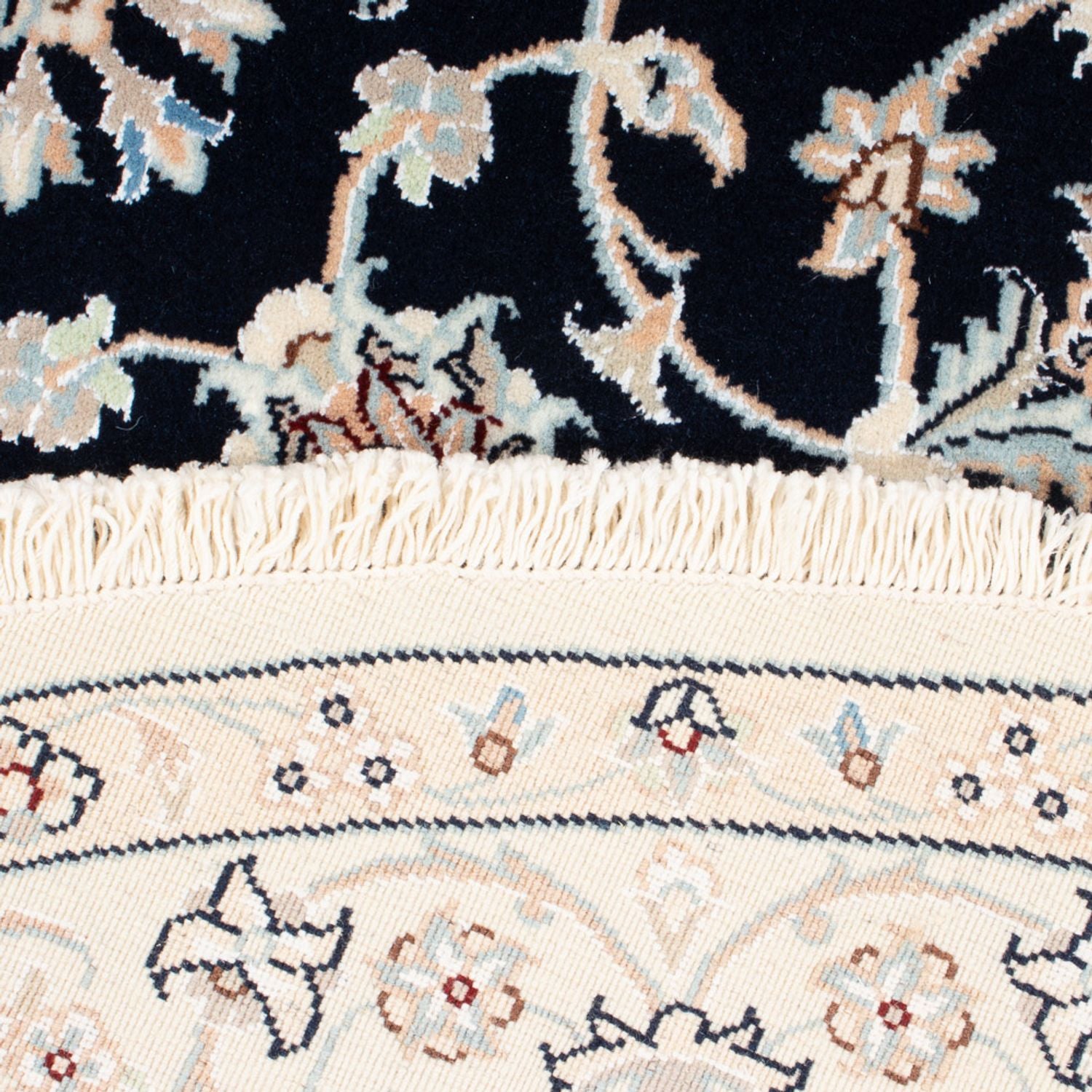 Tapis persan - Nain - Premium ronde  - 150 x 150 cm - bleu foncé