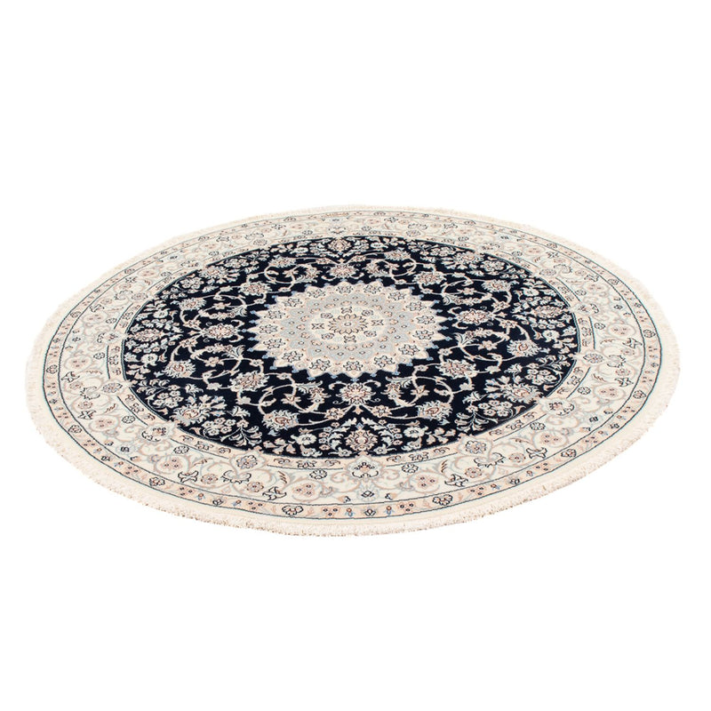 Tapis persan - Nain - Premium ronde  - 150 x 150 cm - bleu foncé