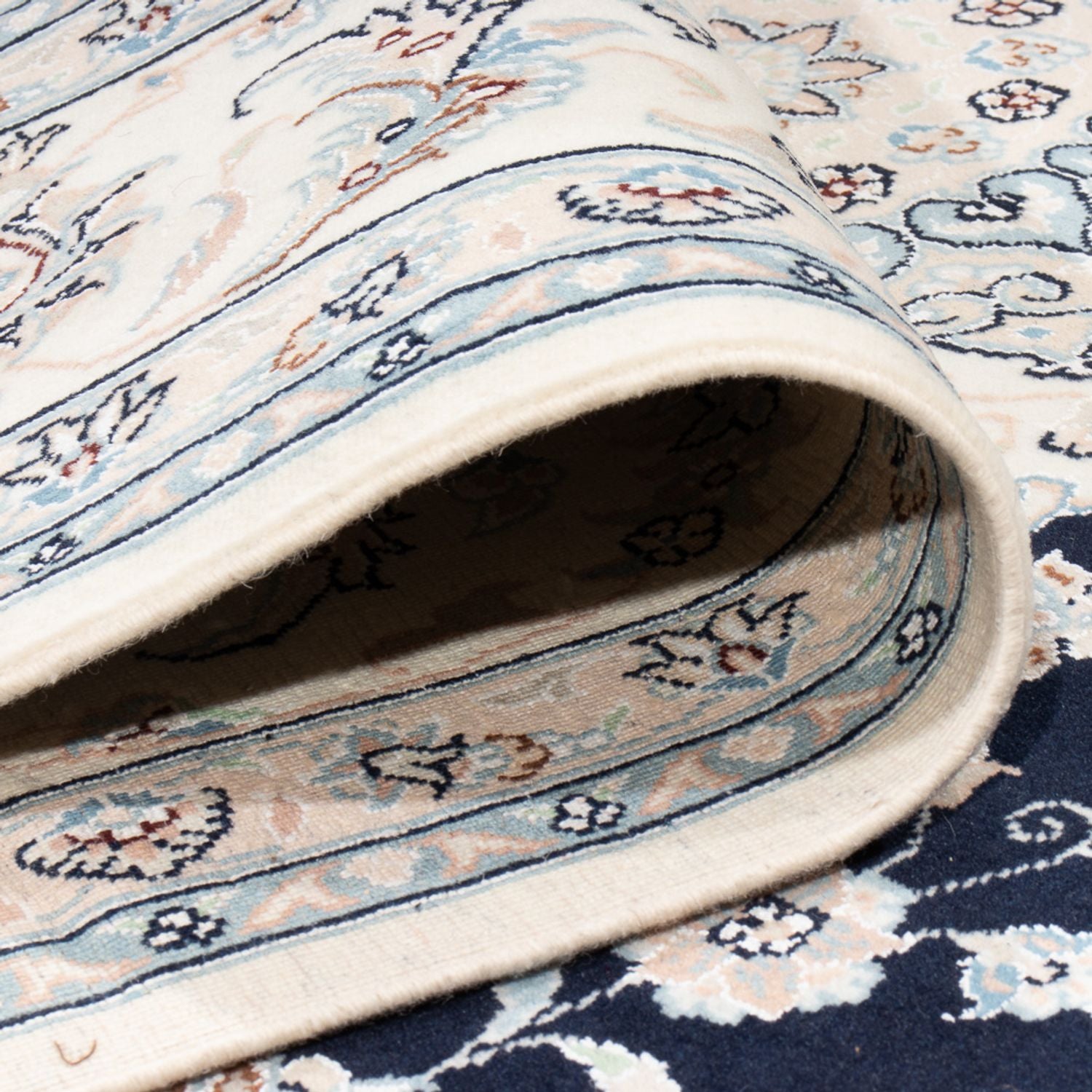 Tapis persan - Nain - Premium - 303 x 200 cm - bleu foncé