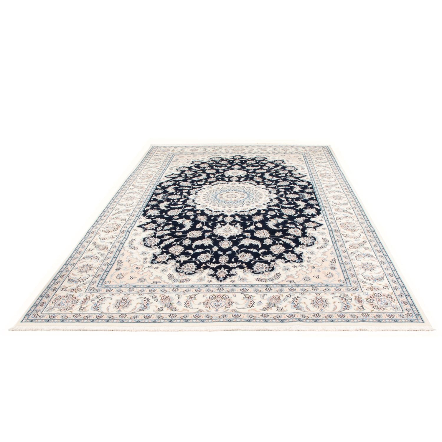 Tapis persan - Nain - Premium - 303 x 200 cm - bleu foncé