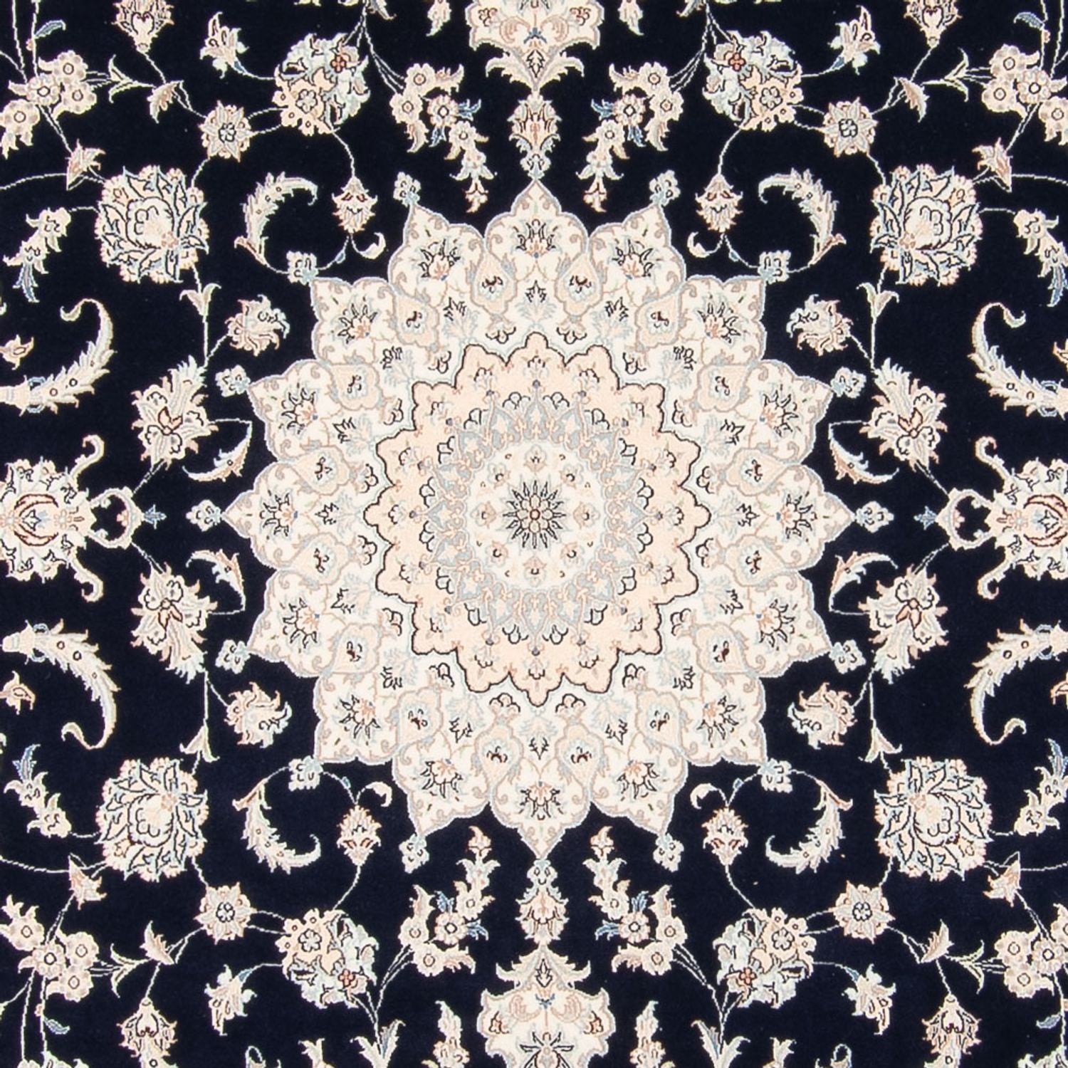 Tapis persan - Nain - 280 x 227 cm - bleu foncé