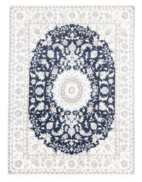 Tapis persan - Nain - Royal - 196 x 147 cm - bleu foncé