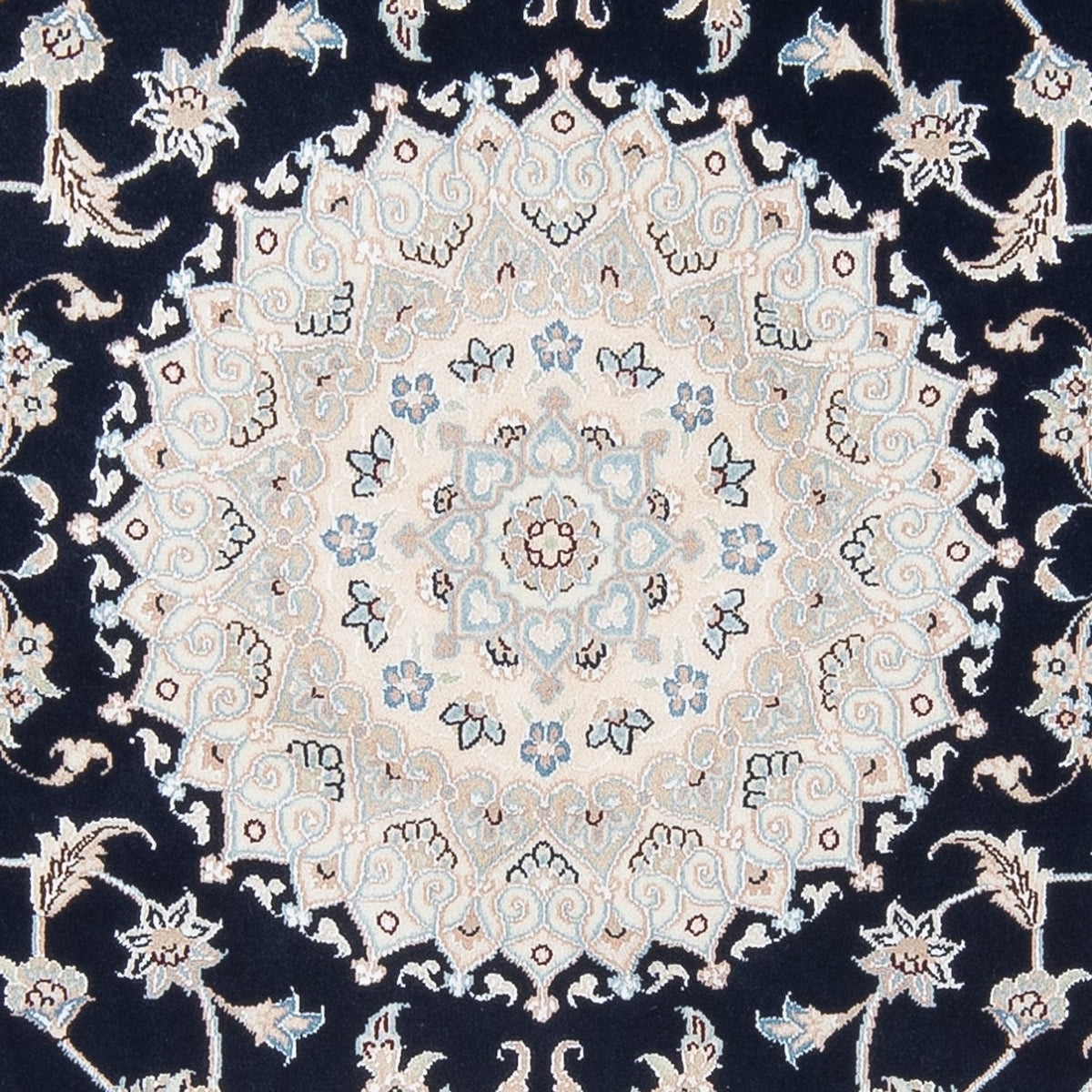 Tapis persan - Nain - Premium ronde  - 150 x 150 cm - bleu foncé