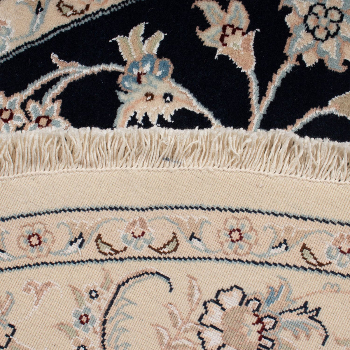 Tapis persan - Nain - Premium ronde  - 150 x 150 cm - bleu foncé