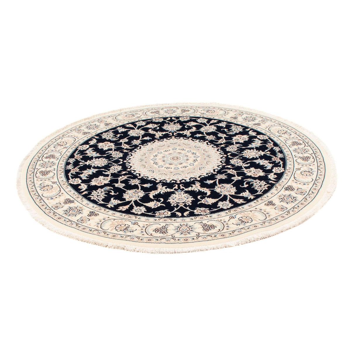 Tapis persan - Nain - Premium ronde  - 150 x 150 cm - bleu foncé