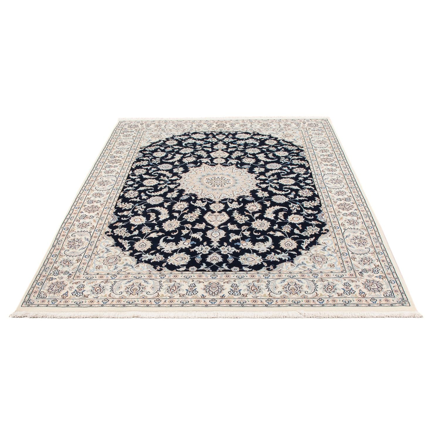 Tapis persan - Nain - Premium - 207 x 146 cm - bleu foncé