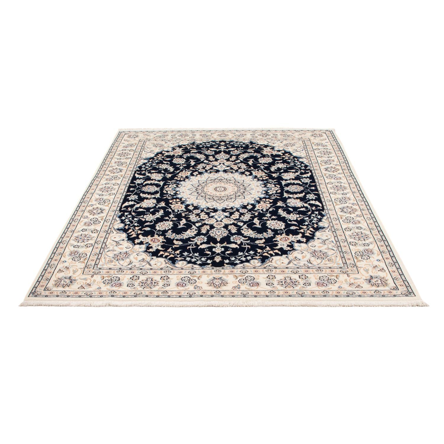 Tapis persan - Nain - Premium - 203 x 149 cm - bleu foncé