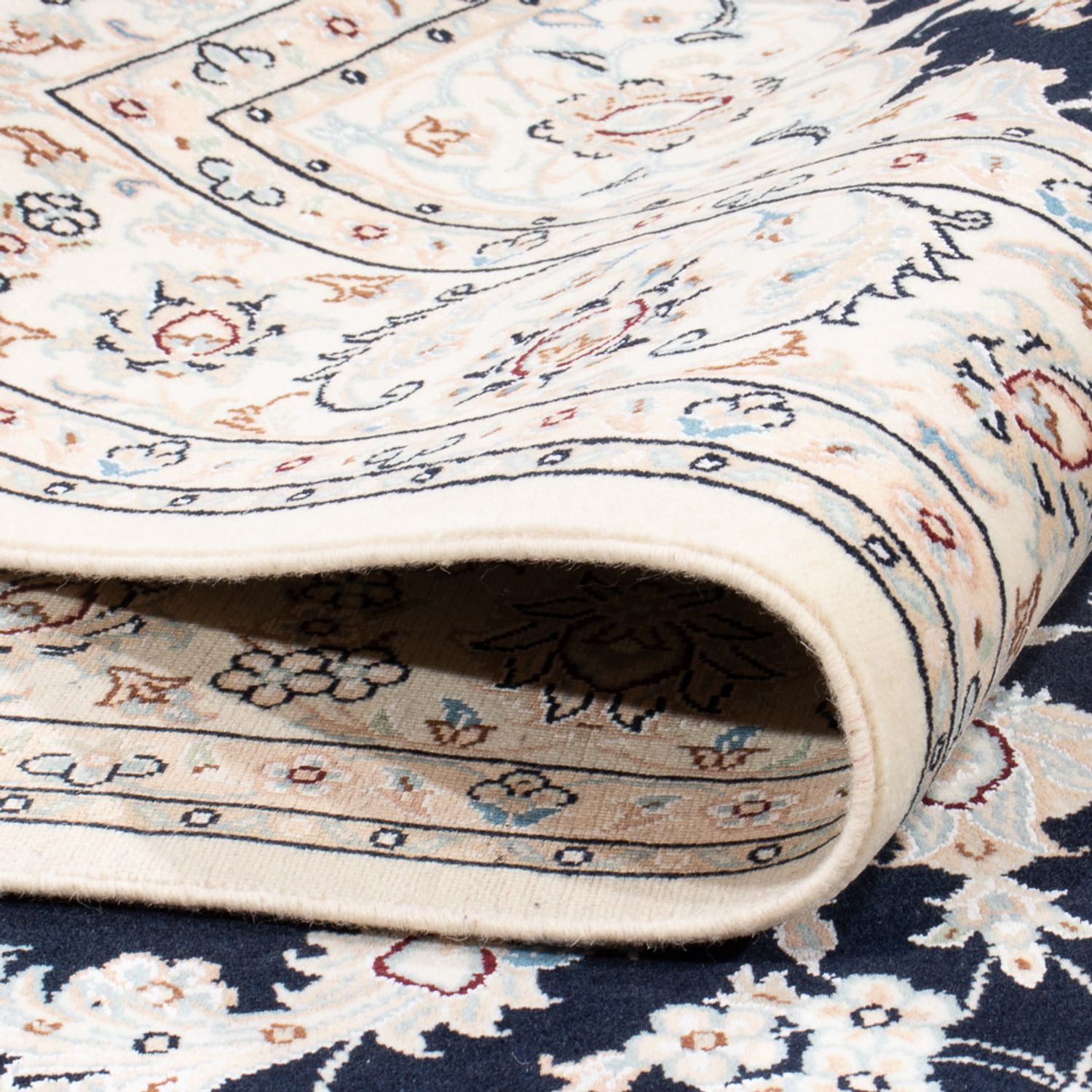 Tapis persan - Nain - Premium - 203 x 147 cm - bleu foncé