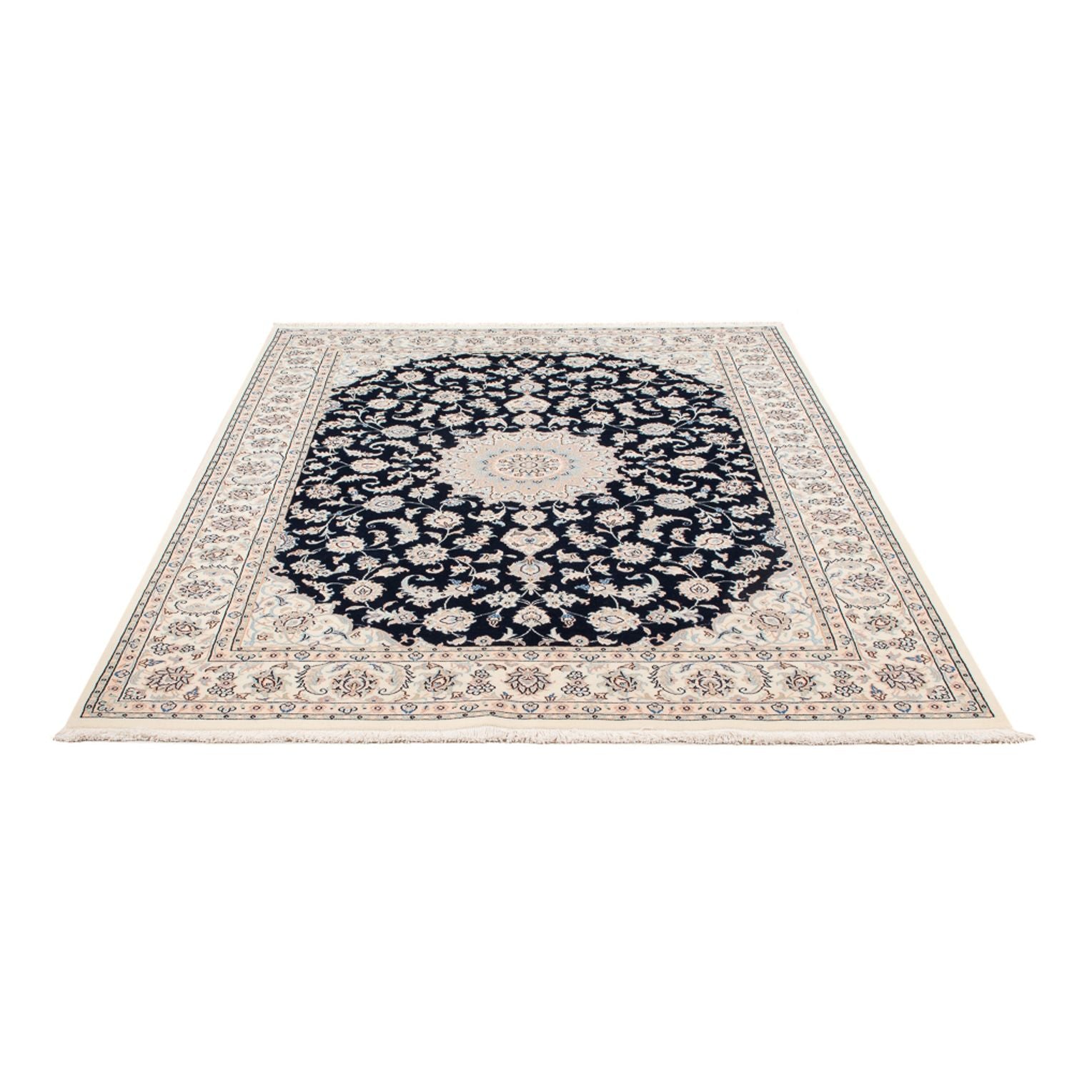 Tapis persan - Nain - Premium - 203 x 147 cm - bleu foncé
