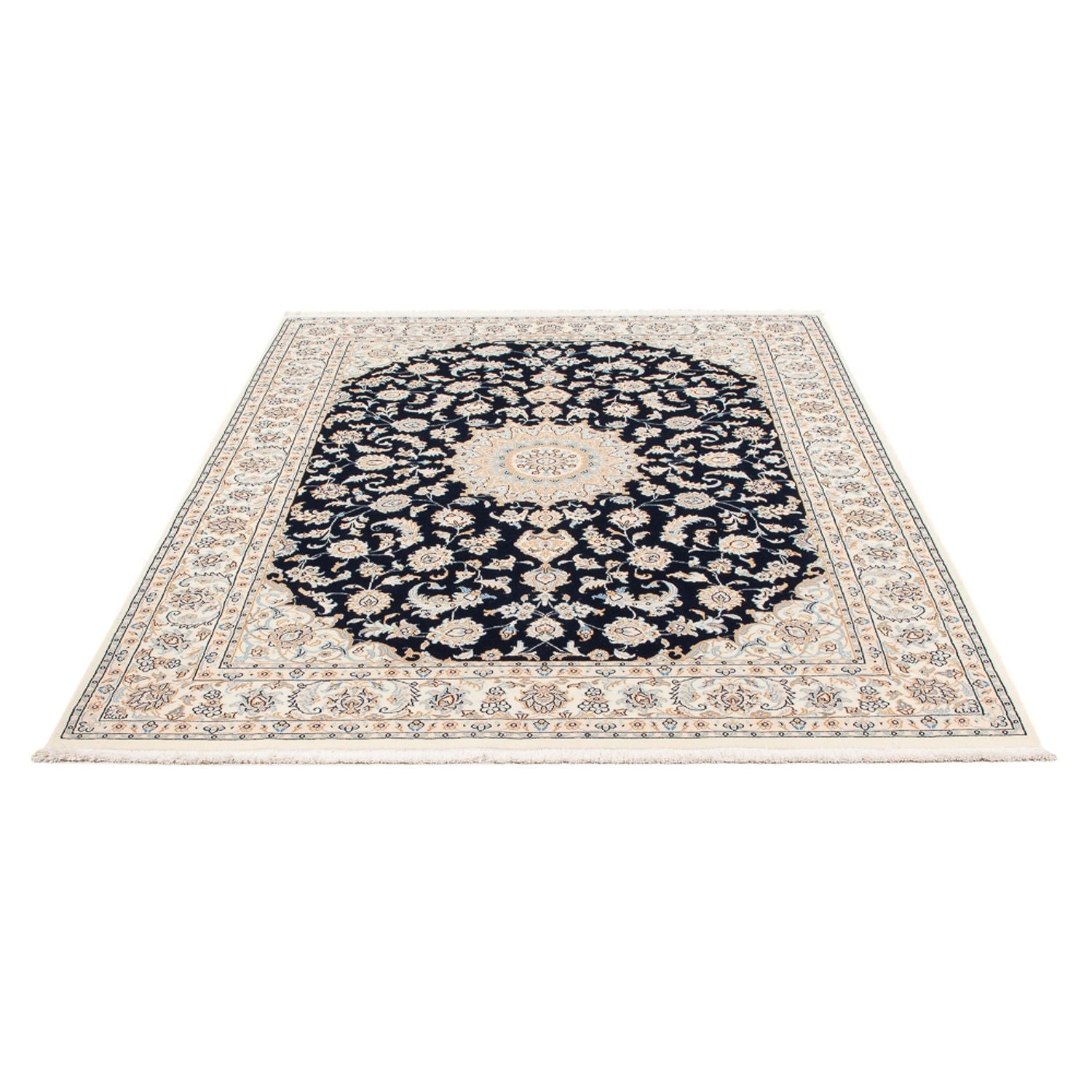 Tapis persan - Nain - Premium - 205 x 148 cm - bleu foncé