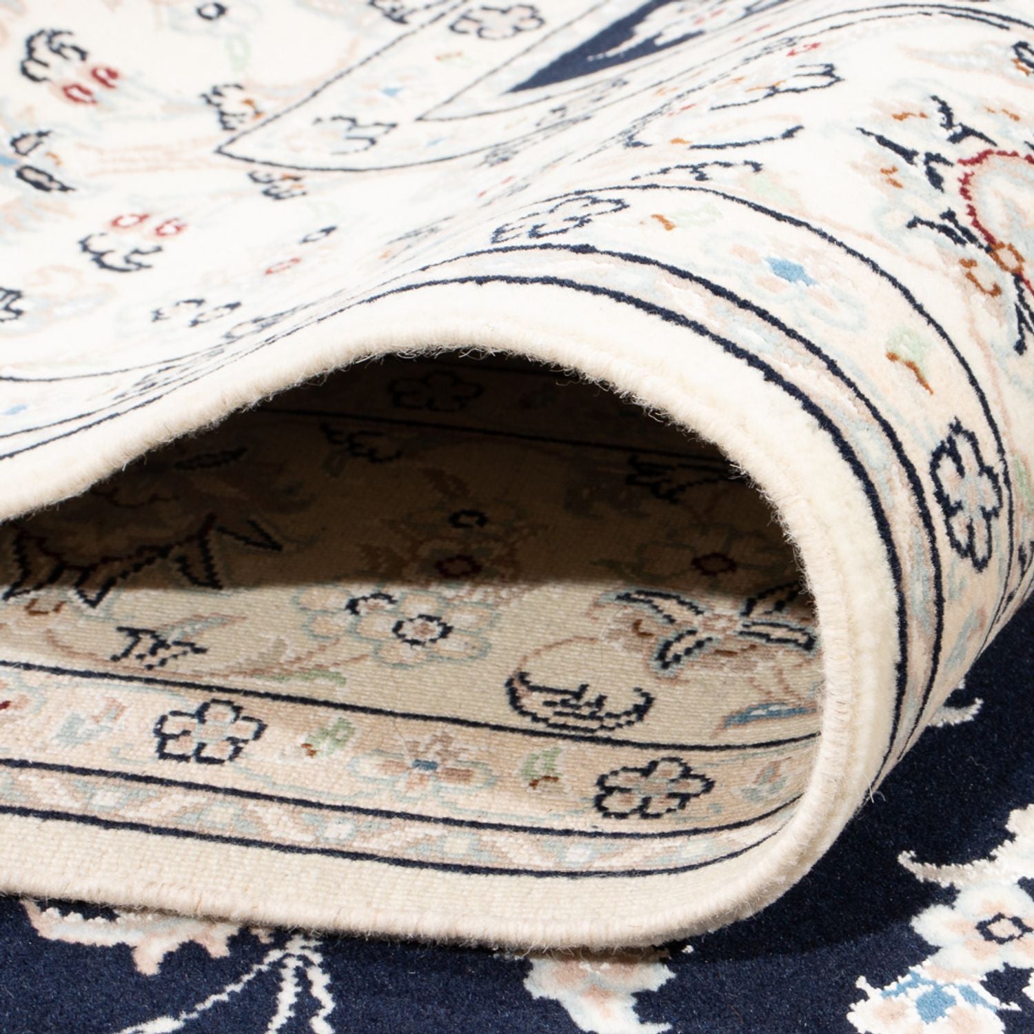 Tapis persan - Nain - Premium - 200 x 147 cm - bleu foncé