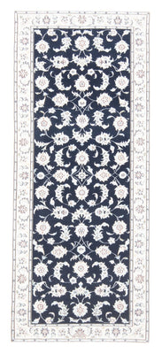 Tapis de couloir Tapis persan - Nain - Royal - 194 x 82 cm - bleu foncé
