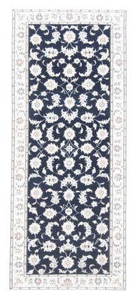 Tapis de couloir Tapis persan - Nain - Royal - 194 x 82 cm - bleu foncé