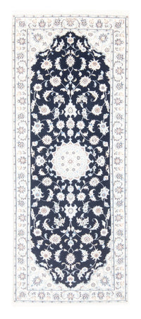 Tapis de couloir Tapis persan - Nain - Royal - 197 x 81 cm - bleu foncé