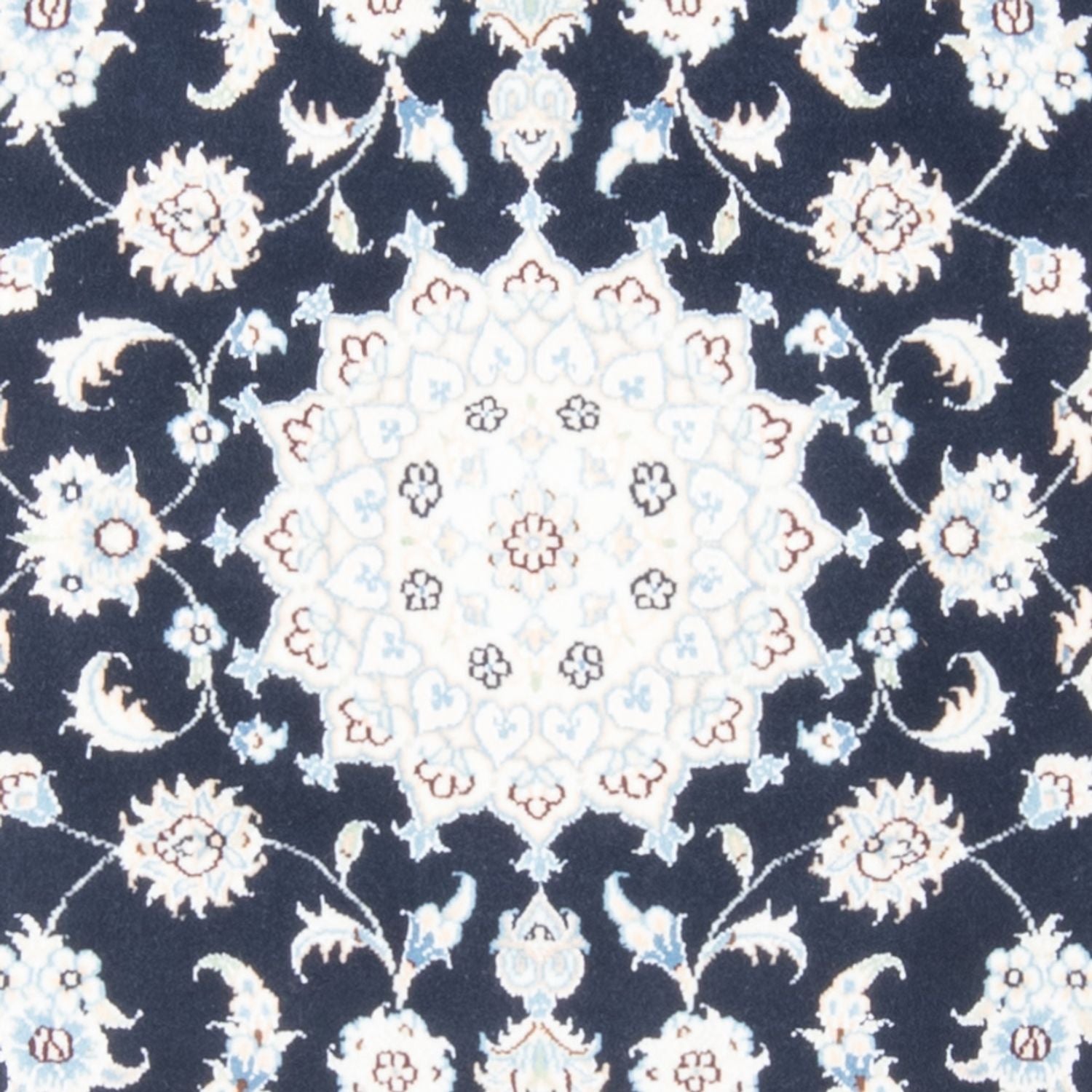 Tapis de couloir Tapis persan - Nain - Royal - 197 x 81 cm - bleu foncé