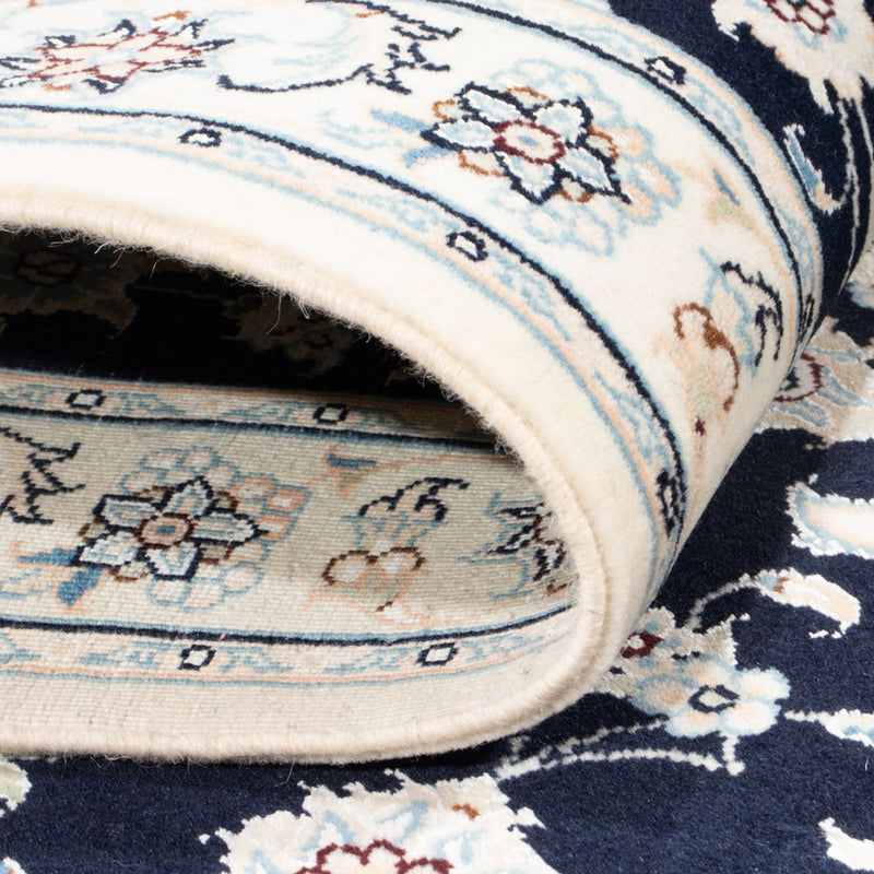 Tapis de couloir Tapis persan - Nain - Royal - 197 x 81 cm - bleu foncé