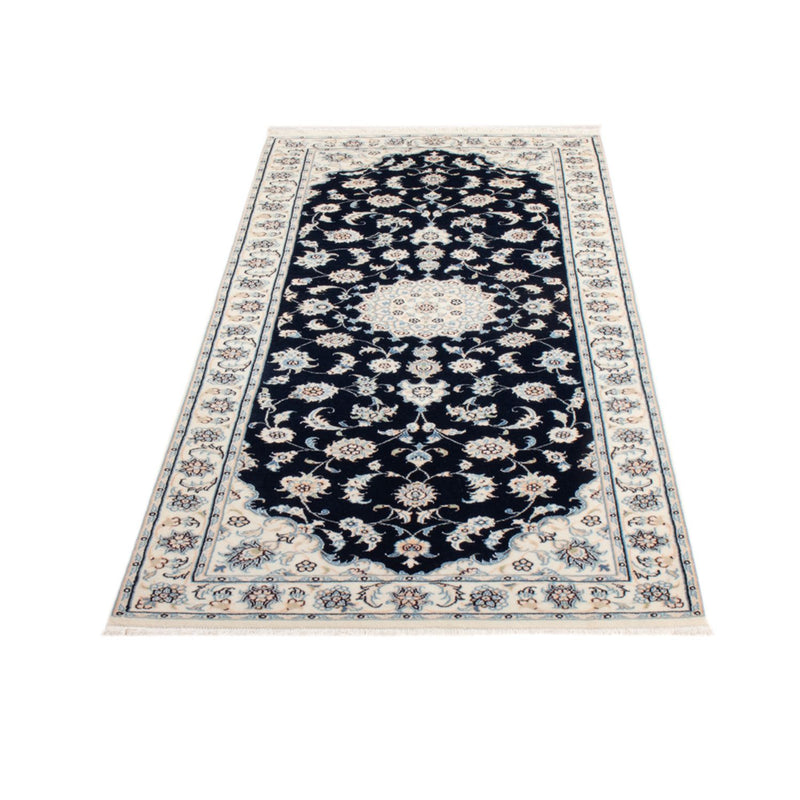 Tapis de couloir Tapis persan - Nain - Royal - 197 x 81 cm - bleu foncé