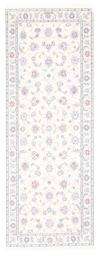 Tapis de couloir Tapis persan - Nain - Royal - 201 x 82 cm - crème