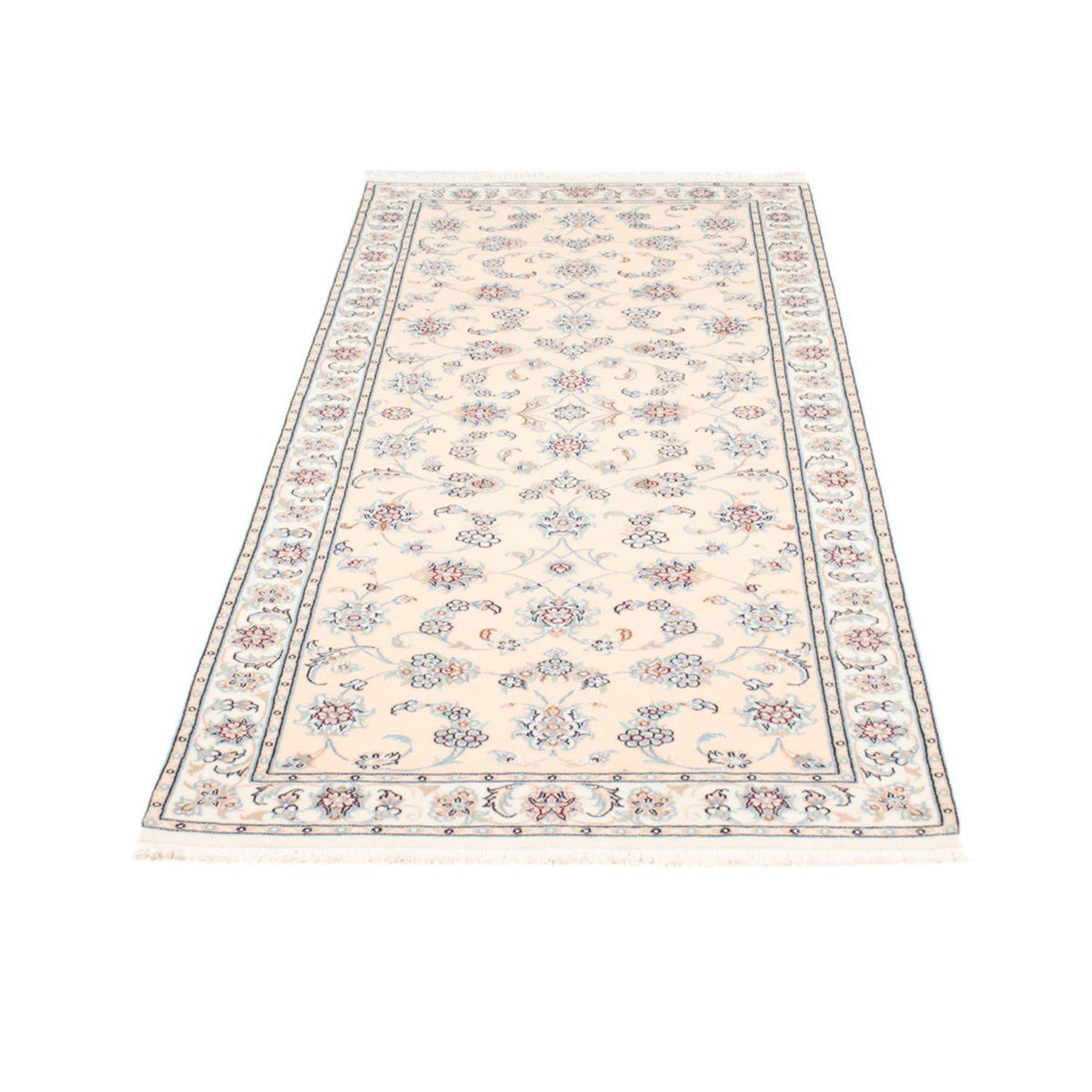 Tapis de couloir Tapis persan - Nain - Royal - 201 x 82 cm - crème