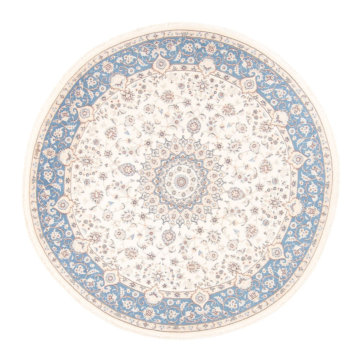 Tapis persan - Nain ronde  - 200 x 200 cm - crème