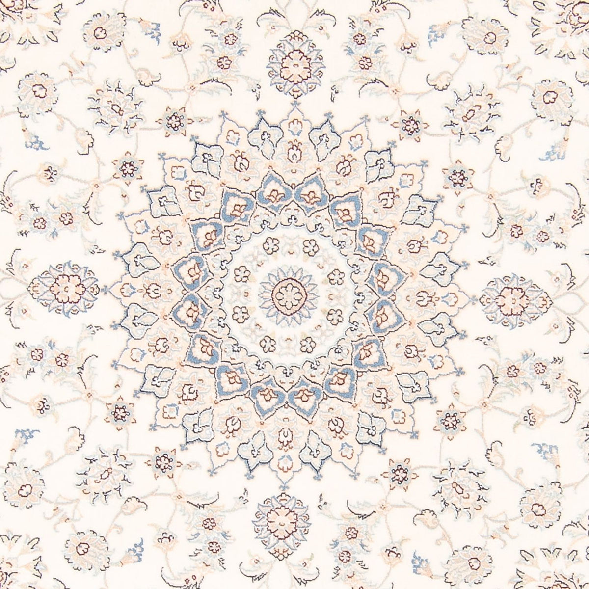 Tapis persan - Nain ronde  - 200 x 200 cm - crème