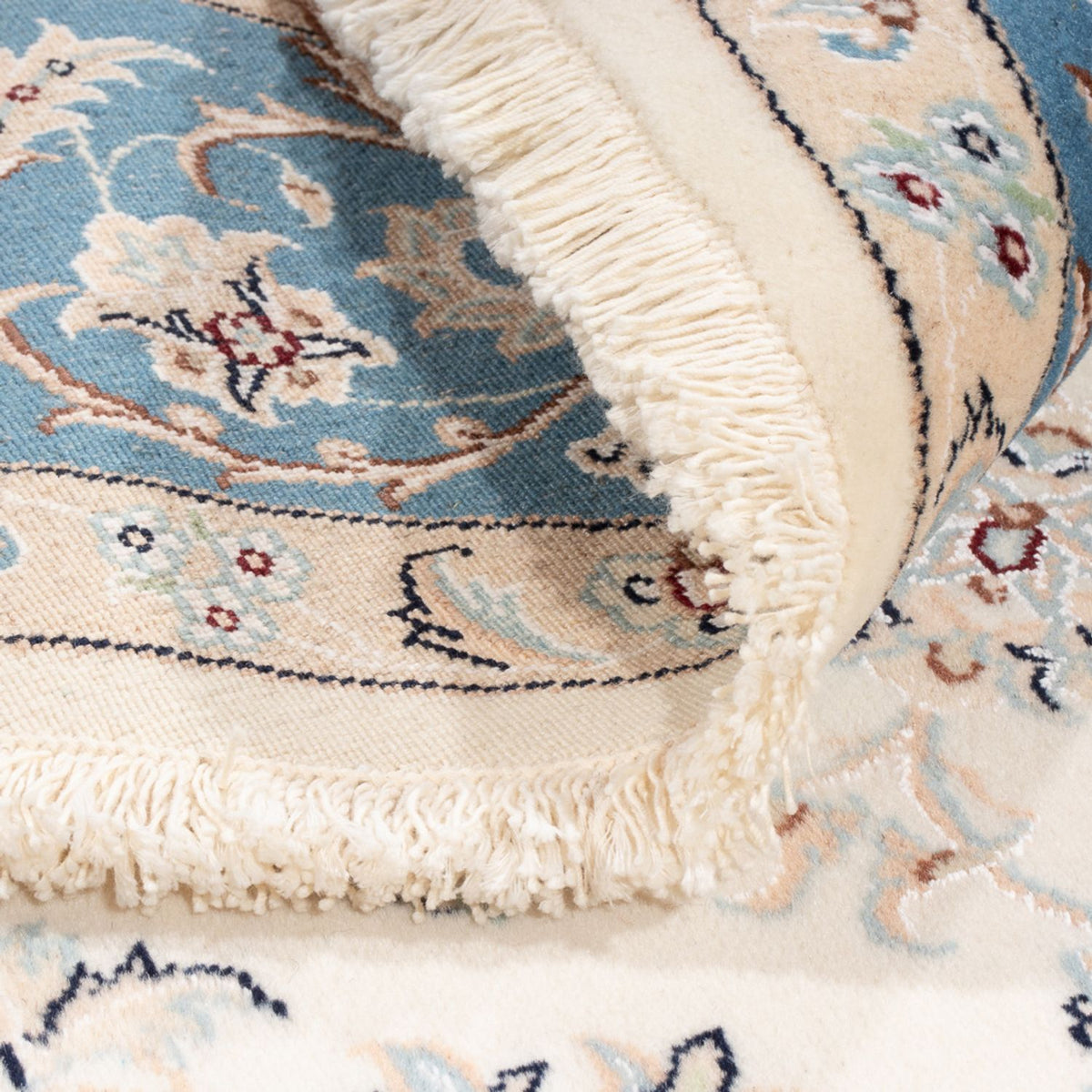 Tapis persan - Nain ronde  - 200 x 200 cm - crème