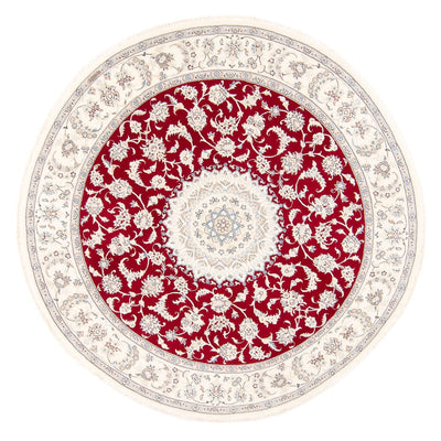 Tapis persan - Nain ronde  - 200 x 200 cm - rouge