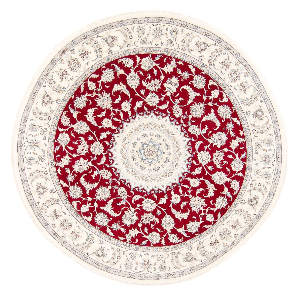 Tapis persan - Nain ronde  - 200 x 200 cm - rouge