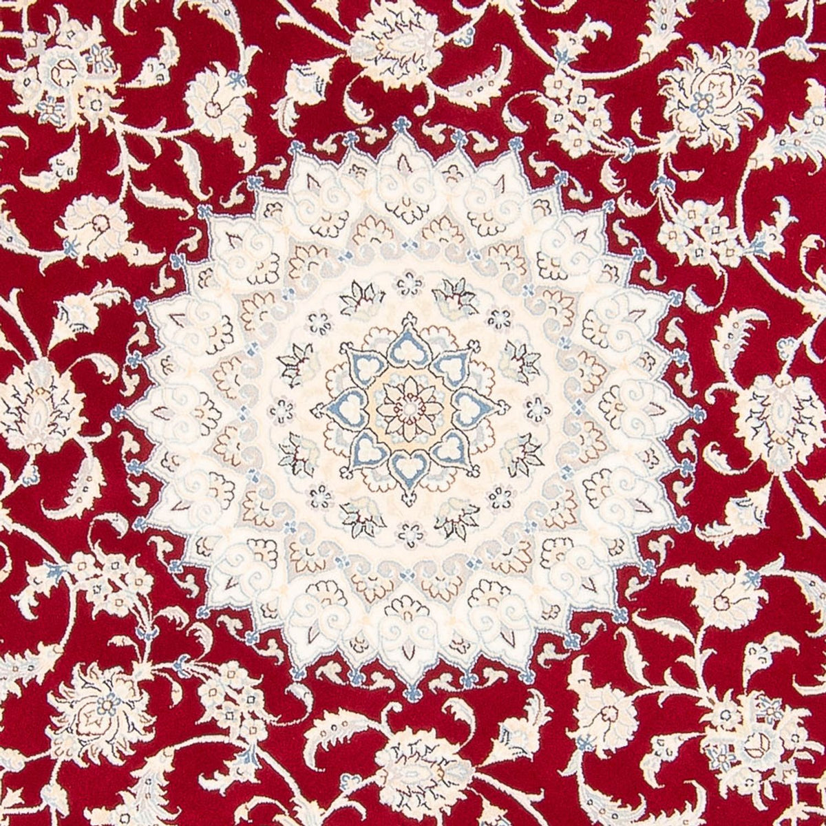 Tapis persan - Nain ronde  - 200 x 200 cm - rouge