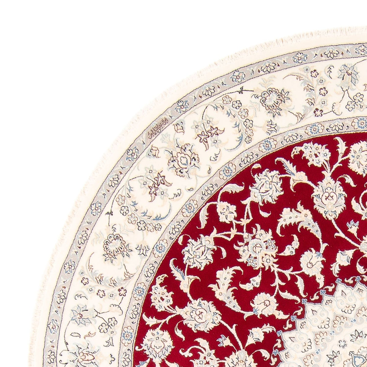 Tapis persan - Nain ronde  - 200 x 200 cm - rouge